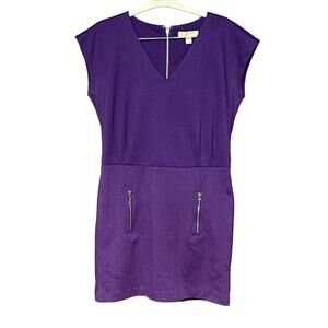 MICHAEL Michael Kors purple minidress back zipper back detail pockets size 10